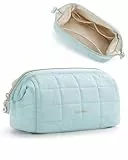 BAGSMART Make Up Tasche Schminktasche Klein Kosmetiktasche Damen, Reise Kulturbeutel, Reiseutensilien, Weit Zu öffnende Tasche Makeup Bag Lichtblau