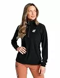 RevolutionRace Hiker Half-Zip Fleece für Damen, Leichter und elastischer Fleece mit halbem Reißverschluss, Black, L