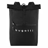 bugatti Passion “Fashion” Rolltoprucksack 15', Rollrucksack aus RPET für Uni Business Fahrrad, schwarz
