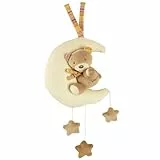 Fehn Spieluhr Baby Einschlafhilfe Teddy im Mond - Kuscheltier mit sanfter Einschlafhilfe Melodie 'Brahm Wiegenlied' - Babyspielzeug für Unterwegs und Zuhause - Musikspielzeug für Babys und Kleinkinder