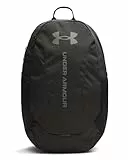 Under Armour Unisex Hustle Lite Rucksack, strapazierfähiger Sportrucksack mit verschiedenen Fächern, wasserabweisende Sporttasche mit 2 Flaschenhaltern,Black / / Castlerock,OSFM