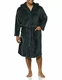 Amazon Essentials Herren Mittellanger Bademantel Plüsch, Dunkelgrau, M-L