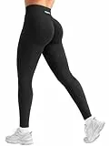 YEOREO Invisible Scrunch Butt Sport Leggings Damen 24' Gym Legging Nahtlose High Waist Push Up Leggings Gym Sporthose Yoga Legging Schwarz S