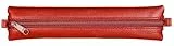 Clairefontaine 77038C - Schlampermäppchen Age Bag, flach, aus Leder, ideal für Notizbuch, 20x4,5 cm, Rot, 1 Stück