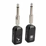 LUCKDANO Kabelloser Gitarren-Tonabnehmer, 30 M Reichweite, Empfängersystem mit 3,5/6,35 Mm Stecker, 16 Frequenzpunkte, 6–8 Stunden Nutzungsdauer, Rauschunterdrückung, Klarer Klang,