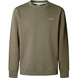 Pepe Jeans Herren Macbeth Small Logo Plain Crew Sweatshirt, Grün (Militärgrün), Größe S, Grün (Militärgrün), S