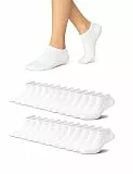 Basic Treasure 12 Paar Weiße Sneaker Socken Damen und Herren 39-42, Baumwolle Sneakersocken, Atmungsaktiv, Kurze Halbsocken Unisex, Schwarze, Weiße oder Graue