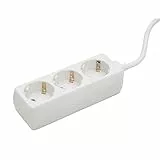 as - Schwabe 3-fach Steckdosenleiste weiß 230 V / 16 A – Mehrfachstecker mit 1,4 m Leitung & erhöhtem Berührungsschutz – Steckdosen 45° gedreht – Mehrfachsteckdose Indoor – IP20, 13911