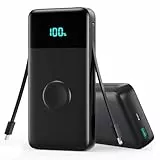 Trswyop Power Bank 26800mAh mit i-Watch Ladegerät, 25W PD+QC4.0 Powerbank mit 2 Kabel Schnelles Aufladen USB C Externe Akku, 5 Ausgängen Kompatibel mit Apple Watch, iPhone, Huawei, Samsung, Tablet
