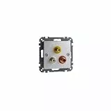 Schneider Electric mtn4351–0460 Toma Audio-Video-3 RCA, Aluminium