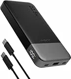 JUOVI Powerbank, 10.000 mAh, 22,5 W, schnelles Aufladen, kleines tragbares Ladegerät mit PD 3.0 & QC 3.0, USB C, schlankes, leichtes iPhone-Ladegerät, Dual-Ausgang, kompatibel mit iPhone 15, iPhone 14