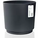 KONZEPT Blumentopf 32,5 cm - großer Übertopf aus Kunststoff für Zimmerpflanzen, modern und wetterfest, für Innen und Außen, Anthrazit