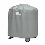 Weber Grillabdeckhaube für Q1000/2000 mit Stand, atmungsaktiv UV- & wasserbeständig, Schutz for Wind & Wetter, mit Klettverschluss zum Befestigen, Grillcover, BBQ-Abdeckung - Grau (7177)
