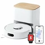 SwitchBot K11+ Saugerroboter mit Mopp, 6000Pa Saugkraft, 90 Tage Staubauffang, Selbstentleerung LDS Smarte Kartierung schlankes 3,6' Design kompatibel mit Apple Home Alexa Google Home und Matter