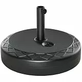 Outsunny Sonnenschirmständer bis 40 kg befüllbar Rund Schirmständer Schirmhalter, Schirmgewicht, Ständer für Sonnenschirm 38/48mm Rohrdurchmesser, für Balkon, Terasse, Garten, Schwarz