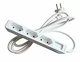 as - Schwabe 3-fach Steckdosenleiste weiß 230 V / 16 A – Euro-Steckdosenleiste mit 1,4 m Leitung & Berührungsschutz – mit Konturenstecker – Mehrfachsteckdose Indoor – IP20, 11313