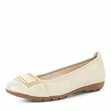 MARCO TOZZI Damen Ballerinas mit Zierschnalle Elegant, Cremefarben (Dune metallic), 38 EU