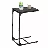WLIVE Beistelltisch Couch, C Form Sofatisch, 30 x 40 x 62 cm, Beistelltische fürs Wohnzimmer, Schlafzimmer, Balkon (1, Schwarz)