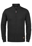 Blend BHNorman Herren Strickjacke Cardigan Feinstrick Pullover mit Stehkragen Reißverschluss Rippbündchen Baumwollmischung Regular fit, Größe:L, Farbe:Charcoal (70818)