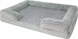 normani Ergonomisches Hundebett für große, mittlere und kleine Hunde - Ortopädisches Hundekissen - Hundecouch mit hohem Rand Farbe Grau Größe 70 cm x 100 cm x 18 cm