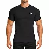 MEETWEE Rash Guard UPF50+ Kompressionsshirt Herren Langarm Kurzarm Funktionsshirt, UV Shirt Top Schwimmen Männer Sportshirt Surfen Schnelltrocknend Atmungsaktiv