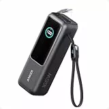 Anker 165W 25000 mAh Laptop Powerbank, Ladegerät mit 70cm ausziehbarem Kabel & Trageband, 3 USB-C Ports für Laden mehrerer Geräte, Für MacBook Pro, iPhone 17/16/15, Samsung und mehr (flugzeugtauglich)