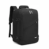 Kono Kabinentasche 40 x 20 x 25 cm für Ryanair Untersitz Reise Handgepäckrucksack Kabinengröße 20L, Schwarz , S, Minimalistisch