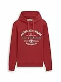 TOM TAILOR Herren 1049338 Basic Hoodie Sweatshirt, 12830-Samba Red, L