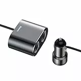 Baseus Auto Splitter Zigarettenanzünder Dual USB KFZ-Ladegerät 3,1 A Schnellladegerät Metall KFZ Zigarettenanzünder für iPhone Samsung