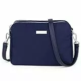 UTO Umhängetasche Damen Mittelgroß Sportlich Nylon Crossbody Bag Damen Breiter Gurt Schultertasche mit Abnehmbarer Verstellbarer Schultergurt Kleine Tasche Bauchtasche Blau