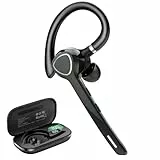 VOTAZIB Bluetooth Ohrhörer, V5.4 Wireless Freisprech Telefon mit CVC 8.0 und ENC Dual Mikrofon, Bluetooth Headset mit 90h Spielzeit Mic Mute, Schwarz