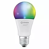 Ledvance Smarte LED-Lampe mit WiFi Technologie, Sockel E27, Dimmbar, Lichtfarbe änderbar (2700-6500K), RGB Farben änderbar, ersetzt Glühlampen mit 60 W, SMART+ WiFi Classic Multicolour, 1er-Pack