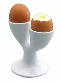 KitchenCraft Doppel-Eierbecher, spülmaschinenfeste Eierbecher, weißes Porzellan, 12cm x 10,5cm, 1 Set, Weiß