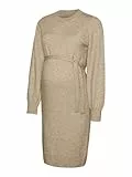 MAMALICIOUS Damen Mlnewanne L/S Abk Knit A. Noos Dress, Natural Melange, M EU