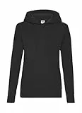 GIDUTEX Damen Classic Kapuzenpullover Hooded Sweat by Fruit of The Loom (DE/NL/SE/PL, Alphanumerisch, L, Regular, Regular, Black)