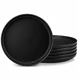 vancasso Speiseteller Steingut, Essteller set 6 Personen, Ø 26 cm Teller Set, Geschirr für Spülmaschine und Mikrowelle, Pastateller, Kuchenteller matt schwarz