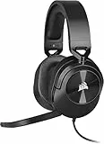 Corsair HS55 Surround Gaming-Headset (Kunstleder-Ohrmuscheln aus Memory-Schaumstoff, Dolby Audio 7.1-Surround-Sound auf PC und Mac, Omnidirektionales Mikrofon, Multi-Plattform-Kompatibilität) Schwarz