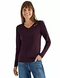 CECIL V-Neck Langarmshirt Eggplant red M