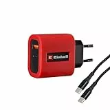 Original Einhell USB-Schnellladegerät (65 W, Netzadapter mit USB-C + USB-A, inkl. USB-C-Kabel, Netzteil für diverse Geräte, Zubehör für Akku-Energiestation TE-ES 18/150/1 Li-C)