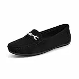 DREAM PAIRS Damen Loafer Bequeme Mokassins Slippers Damen Niedrige Schuhe Faltbare Klassische Loafer SCHWARZ-Suede 39 (EUR) SDLS2205W-NEW-E