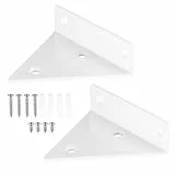 2 Stück weiß Schwebende Regalhalterungen, unsichtbare Dreieck Wandhalterungen, versteckte Wandregal Halterungen Wandmontage, robuste Metallwandhalterungen für Lagerregal, Bücherregal,Mit Schrauben
