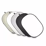Walimex Pro 5-in-1 Faltreflektor-Set (102 x 168 cm) wavy gold/silber/weiß/schwarz/transparent (inkl. Transporttasche)