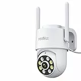 Reobiux 1080P Überwachungskamera Aussen,Kamera überwachung aussen/innen mit Farbige Nachtsicht,2.4/5Ghz WiFi,Bewegungserkennung,Alarm,Kabelgebunden,2-Wege Audio,Outdoor,USB,IP66