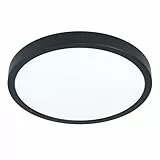 EGLO LED Deckenleuchte Fueva 5, Ø 28,5 cm, 1 flammige Aufbauleuchte aus Stahl und einer Kunststoff Leuchtfläche, Deckenlampe in Schwarz, Weiß, LED Aufbaulampe warmweiß