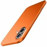 Galful Dünn Hülle für iPhone 17 Handyhülle Matt 0.3 mm Ultra Slim Case Leicht Finish PP Hard Minimalistische Schutzhülle Stoßfest rutschfest Kratzfest Extra Dünn Hardcase-Orange