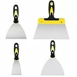 4 Stücke Spachtel Set, Flächenspachtel Trockenbau Werkzeug, Edelstahl Malerspachtel mit Kunststoffgriff, Putty Messer Spachtel, Schaber Palettenmesser Kratzer(2/4/6/8/ Zoll;)