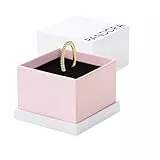 PANDORA Timeless Funkelnder Band-Ring aus Sterling Silber mit vergoldeter Metalllegierung, Cubic Zirkoniastein verziert, Größe: 54, 162999C01-54