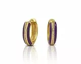 Damen Zarte Ohrringe Creolen mit Emaille und Zirkonia vergoldet 18K Klappcreolen Ohrringe Mädchen Modische Leichte Ohrringe Hypoallergene Huggie Ohrringe Modeschmuck für Frauen und Mädchen (Lily)