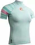 Cressi Shield Lady Rash Guard Short/SL - Protective Short Sleeve Rash Guard für SUP und Wassersport, Aquamarin/Rosa, M/3, Frauen