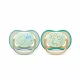 Philips AVENT ultra air Nighttime Schnuller – 2er Pack, BPA-freier, atmungsaktiver, im Dunkeln leuchtender Schnuller für Babys von 0-6 Monaten, inklusive Transport- und Sterilisationsbox